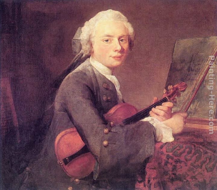 Young Man with a Violin painting - Jean Baptiste Simeon Chardin Young Man with a Violin art painting